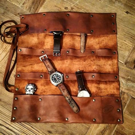 Rotolo Portaorologi in Pelle artigianale Handcrafted Leather 